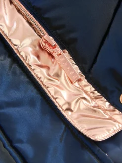 marine - Manteau Ceinturé Baker by Ted Baker, mi-lourd, matelassé et Résistant à la douche