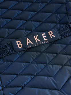 marine - Manteau Ceinturé Baker by Ted Baker, mi-lourd, matelassé et Résistant à la douche