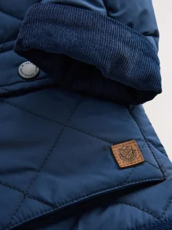 marine - Manteau matelassé doublé Borg (3mois à7ans)