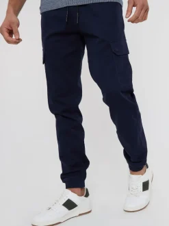 marine - Pantalon cargo Threadbare style jogger en coton stretch