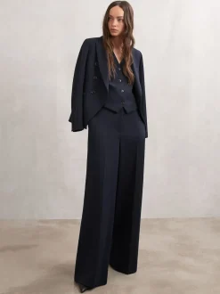 marine - Pantalons de costume amples Reiss Gabi