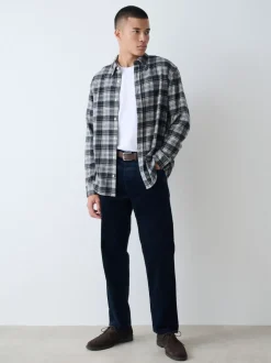 marine - Pantalons en velours côtelé ceinturés