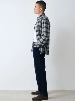 marine - Pantalons en velours côtelé ceinturés