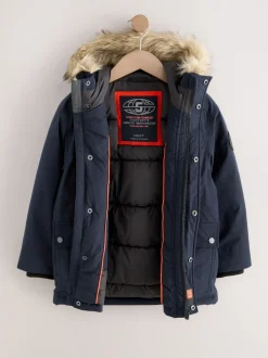 marine - Parka épaisse Résistant à la douche bordée de fausse fourrure (3-16ans)