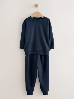 marine - Pyjama simple en laine polaire (3-16yrs)
