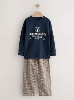 marine - Pyjama tissé simple (3-16ans)