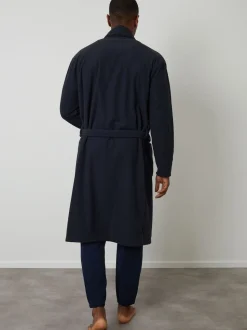 marine - Robe de chambre Threadbare gaufrée en polaire