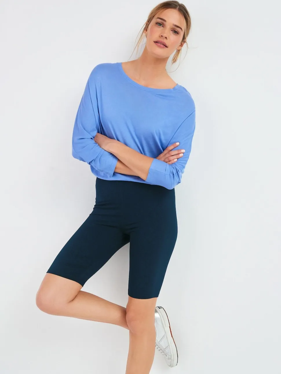 marine - Short cycliste en jersey