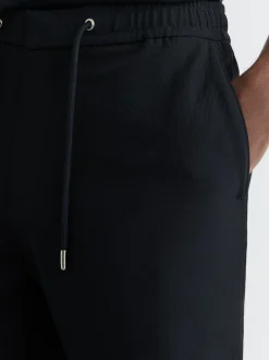 marine - Short texturé Reiss Newmark à cordon de serrage