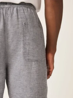 marine - Shorts en Lin Mélange à taille élastique