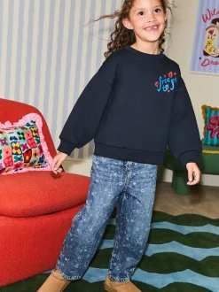 marine - Sweat-shirt graphique oversize à col rond Eleanor Bowmer