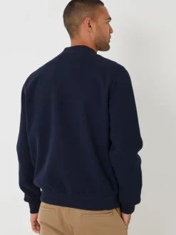 marine - Threadbare bomber brossé en fausse laine