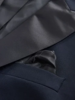 marine - Veste de costume de smoking Motionflex en laine Blend habillé