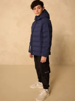 marine - Veste imperméable à capuche de poids moyen (3-17ans)