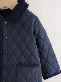 marine - Veste matelassée à col en velours côtelé pour bébé (0mois2ans)