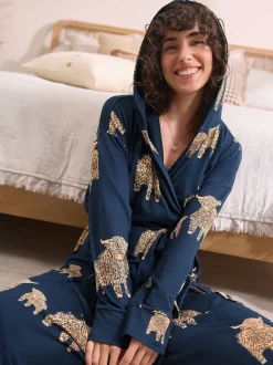 Marine Hamish the Highland Cow - Robe de chambre légère douillette