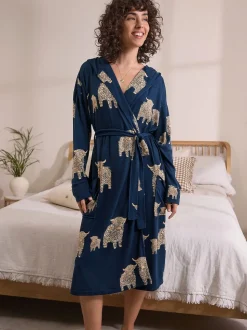 Marine Hamish the Highland Cow - Robe de chambre légère douillette