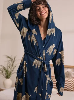 Marine Hamish the Highland Cow - Robe de chambre légère douillette