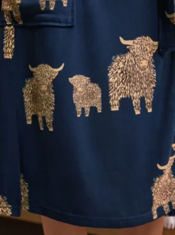 Marine Hamish the Highland Cow - Robe de chambre légère douillette