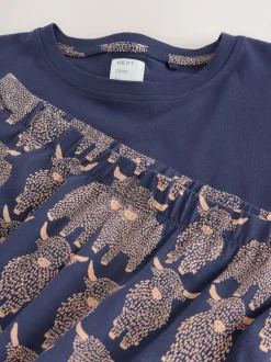 Marine Hamish the Highland Cow - Pyjama à manches courtes