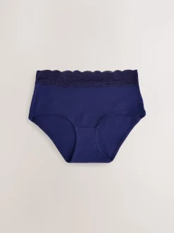 Marine Paisley - Lot de 4 culottes en coton et dentelle