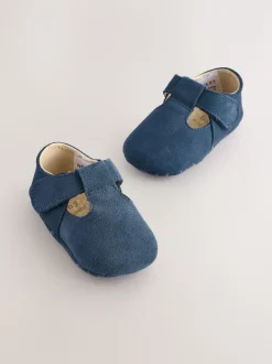 Marine Suede - Leather Bébé T-Bar Chaussures (0-24mths)