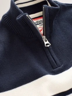 Marine/Blanc - Pull Superdry en maille