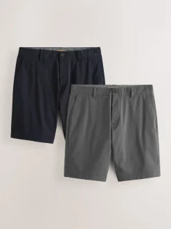Marine/Charbon - Slim Fit (Slim Fit) - Short chino extensible 2 Pack
