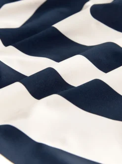 Marine/Cream Chevron - DD Maillot de bain coupe ventrale Col dégagé