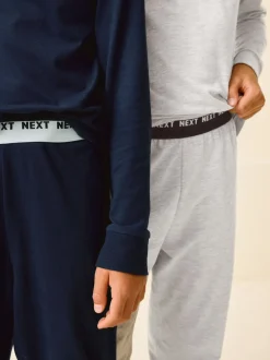 Marine/Gris - Lot de 2 pyjamas à manches longues (3-16ans)