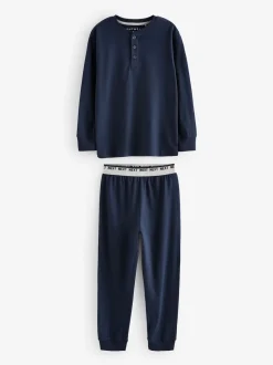 Marine/Gris - Lot de 2 pyjamas à manches longues (3-16ans)