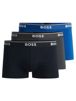 Marine/Gris/Bleu - Lot de boxers BOSS Power Extensible en coton 3