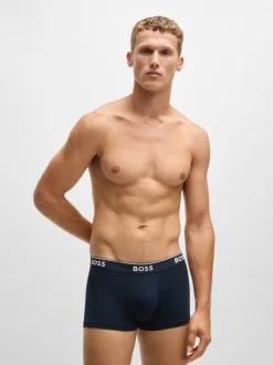 Marine/Gris/Bleu - Lot de boxers BOSS Power Extensible en coton 3