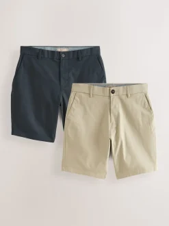 Marine/Pierre - Slim Fit (Slim Fit) - Short chino extensible 2 Pack