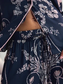 Marine/Rose - Pyjama Laura Ashley Josette boutonné