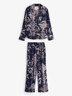 Marine/Rose - Pyjama Laura Ashley Josette boutonné