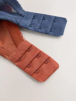 Marine/Rouille - Soutien-gorge en dentelle DD+ 2 Pack