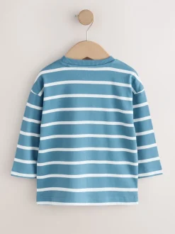 Marine/White Stripe - T-shirt Bluey à manches longues (6mois-8ans)