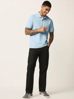 Marl bleu clair - Ajustement régulier - Polo Manches courtes Pique