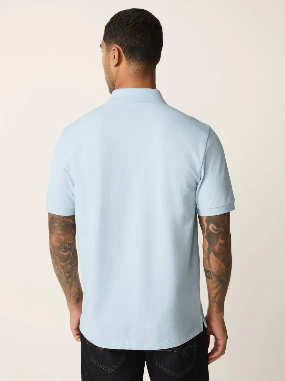 Marl bleu clair - Slim Fit (Slim Fit) - Polo Manches courtes Pique