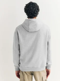 Marl gris - Ajustement régulier - Sweat-shirt à capuche en jersey riche en coton épais