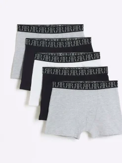 Marl gris - Lot de 5 boxers River Island