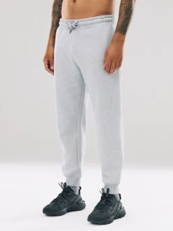 Marl gris - Slim Fit (Slim Fit) - Pantalon de Joggings en coupe ajustée à dos brosse