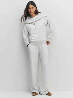 Marl gris - Sweat-shirt en jersey à col zippé