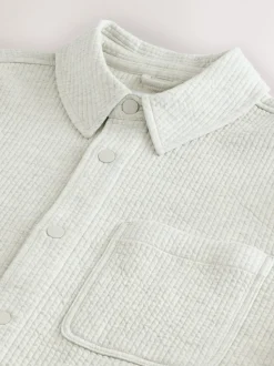 Marl gris - Veste-chemise à bouton-chemise à texture linéaire