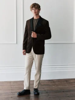 Marron - Ajustement régulier - Blazer en velours