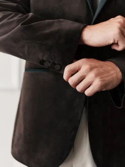 Marron - Ajustement régulier - Blazer en velours