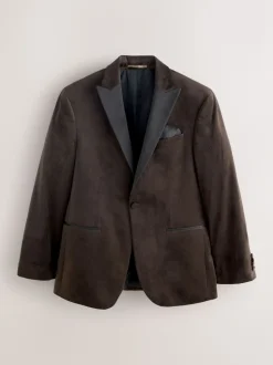 Marron - Ajustement régulier - Blazer en velours
