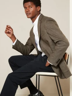 Marron - Ajustement régulier - Blazer intelligent texturé