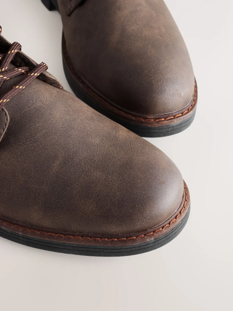 Marron - Bottes à bordure en velours côtelé doublées de peau de mouton